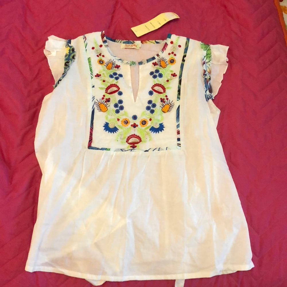 Just Funky Embroidered Top